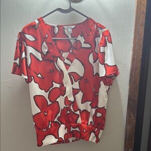 Red Floral Women's Top